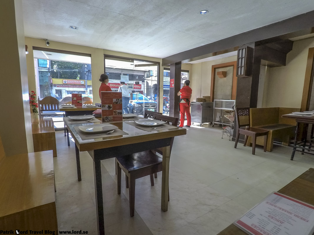 Review of JJ's Dimsum and Restaurant, entrance from the inside, Bohol Philippines © Patrik Lord Travel Blog